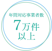 年間対応事業者数7万件以上